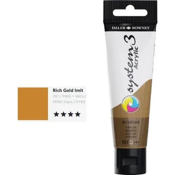 Speciální výtvarná barva Daler & Rowney System 3 Acrylic 59ml - Rich Gold Imit 707