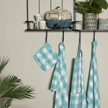 Svícen Tyrkysový skleněný svícen se zlatou patinou - Ø 11*15 cm