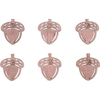 Dřevěný žalud na kolíčku 4 cm, 6 ks 4236