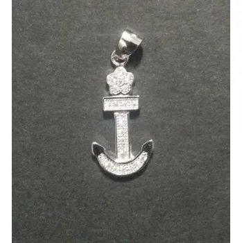 Přívěsek Kotva - přívěsek ze stříbra vykládaný umělými mikrozirkony