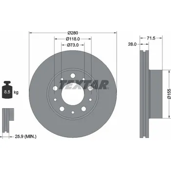 Brzdový kotouč Brzdový kotouč TEXTAR 92286103