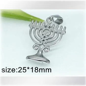 Přívěsek Chanukija - osmiramenný svícen - ocelový přívěsek