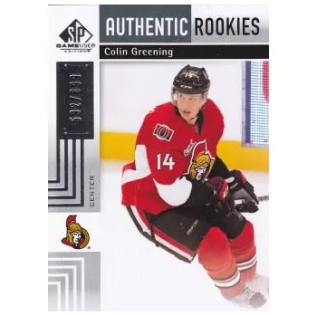 Sběratelská karetní hra insert RC karta COLIN GREENING 11-12 SPGU Authentic Rookies /699