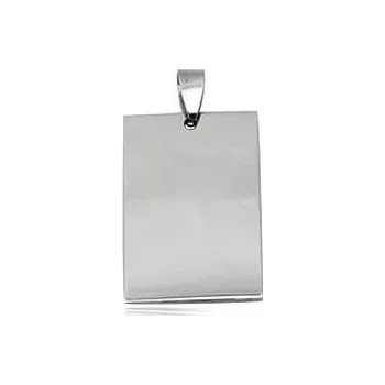 Přívěsek Ocelová destička ve tvaru obdélníku - ocelový přívěsek