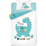 DETEXPOL Bambusové povlečení do postýlky Dino zelená Bavlna, Bambus, 100/135, 40/60 cm