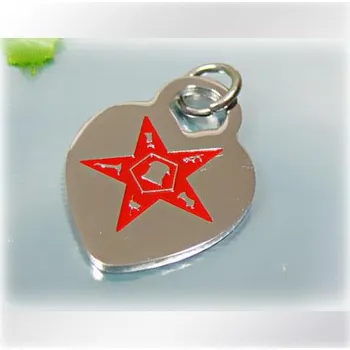 Přívěsek Srdce s rudou hvězdou - ocelový přívěsek