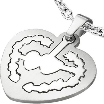 Přívěsek Srdíčko se srdíčky uvnitř - ocelový přívěsek