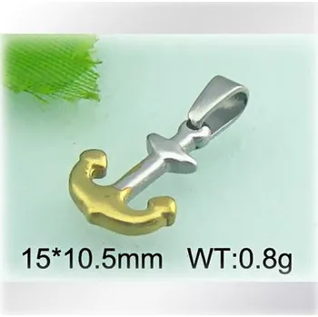 Přívěsek Kotvička kombinující zlatou a stříbrnou barvou - ocelový přívěsek