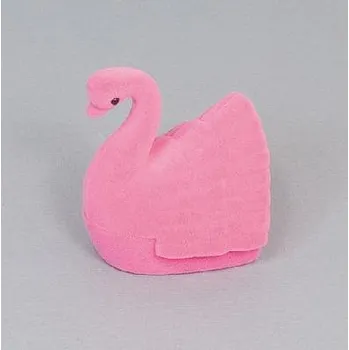 Dárková krabička Sametová krabička na šperky - růžová labuť