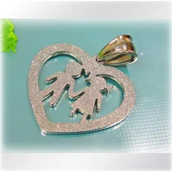 Přívěsek Chlapec s dívkou v srdci - ocelový přívěsek