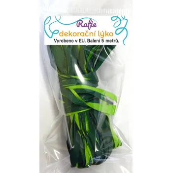 Stuha Rafie vícebarevná žíhaná, 5 m v balení, barva ZELENÁ, R47