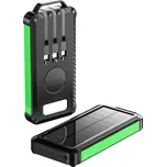 BOT Solární powerbanka SP4 1 panel 10000mAh s kabely a svítilnou Barva: Zelená