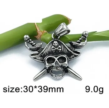 Přívěsek Lebka pirát - ocelový přívěsek (Lebka pirát - přívěsek z oceli)