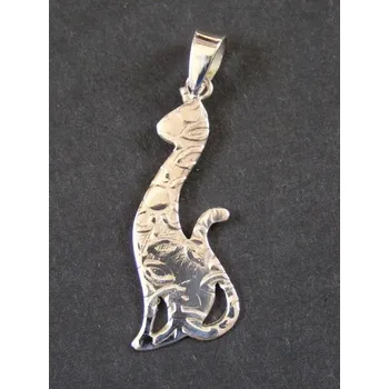 Přívěsek Silueta kočky - stříbrný přívěsek / přívěsek ze stříbra