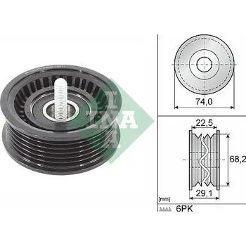 Vratná/vodicí kladka, klínový žebrový řemen Schaeffler INA 532 0784 10