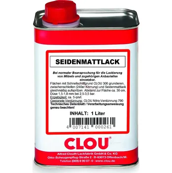 Lak na dřevo Clou SEIDENMATTLACK ( Lak ke stříkání hedvábně matný) Balení: 3L + dárek k objednávce nad 1000Kč