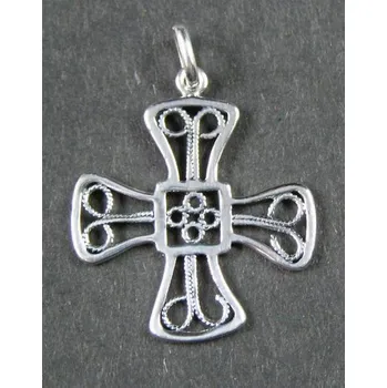 Přívěsek Křížek zdobený - stříbrný přívěsek / přívěsek ze stříbra