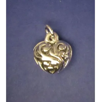 Přívěsek Malé trojrozměrné zdobené srdce - přívěsek ze stříbra