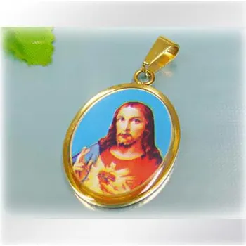 Přívěsek Ježíš Kristus - ocelový přívěsek ve zlaté barvě