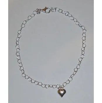 Řetízek Řetízek na nohu - zdobený srdcem - 25 cm