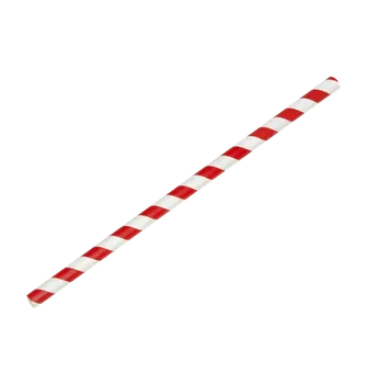 EcoPack Papírové brčko Jumbo červeno-bílé proužky 8/250 mm ideal pack® bal/100 ks