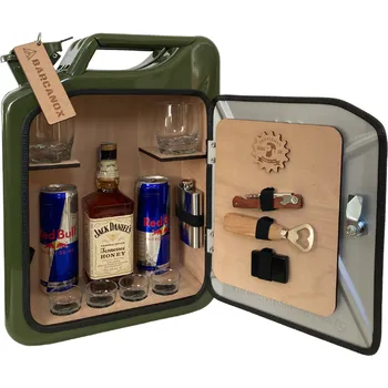 Dárkový potravinový koš Kanystr bar KHAKI speciál s LED