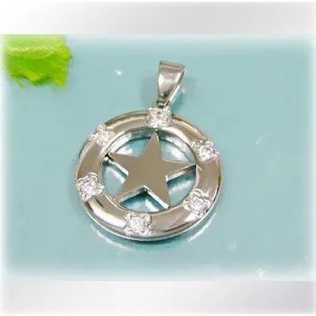 Přívěsek Hvězdička v kruhu - ocelový přívěsek