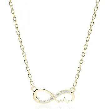 Řetízek Olivie Náhrdelník TLUKOT SRDCE & NEKONEČNO GOLD 7249 Ag 925; ≤1,8 g.