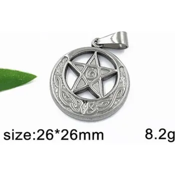 Přívěsek Pentagram - 26x26mm - ocelový přívěsek