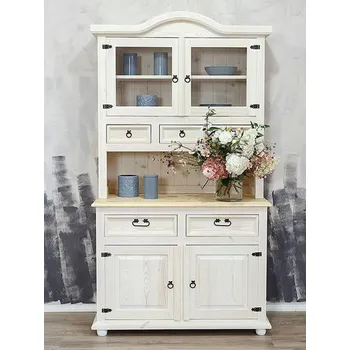 Knihovna Rustikální kredenc WHITE HOME VIT11 Barevné provedení: Bílá patina K03 - bezbarvý vosk K09