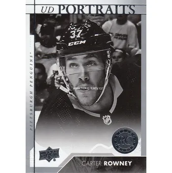 Sběratelská karetní hra insert RC karta CARTER ROWNEY 17-18 UD Ser. 2 Portraits Rookie číslo P-80