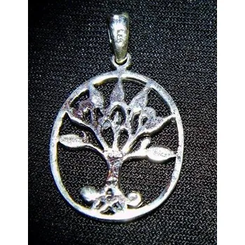 Přívěsek Strom (keř) v kruhu - stříbrný přívěsek