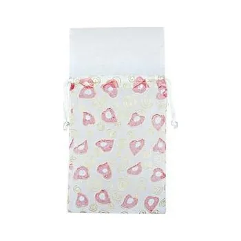 Dárková taška Dárkový sáček - bílý se srdíčky