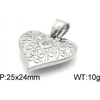 Přívěsek Srdce - ocelový přívěsek - 25x24mm