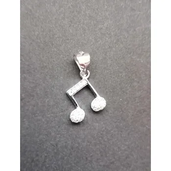 Přívěsek Notička - zdobená mikrosettingem - stříbrný přívěsek