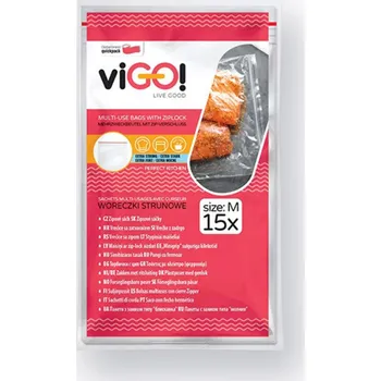 Sáček na potraviny viGO! Sáček uzavíratelný 18 x 25 cm 15 ks