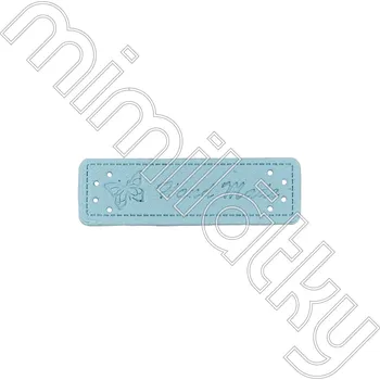 Nášivka Nášivka handmade s motýlem koženka světle modrá