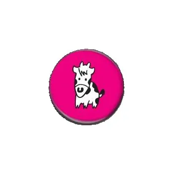 Kráva na růžovém podkladě - button