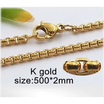 Řetízek Ocelový náhrdelník ve zlaté barvě 500x2mm