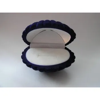 Dárková krabička Sametová krabička na šperky - mušle modrá