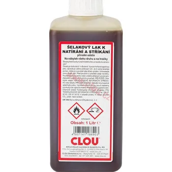 Lak na dřevo Clou SCHELLACK- STREICH UND SPRITZLACK (Šelakový lak k natírání a stříkání) 1L + dárek k objednávce nad 1000Kč