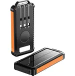 BOT Solární powerbanka SP4 1 panel 10000mAh s kabely a svítilnou Barva: Oranžová
