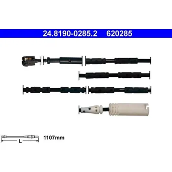 Brzdová destička Výstražný kontakt, opotřebení obložení ATE 24.8190-0285.2