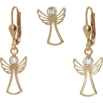 Souprava šperků Stříbrná pozlacená souprava anděl STRS0278F