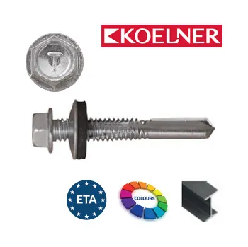 Šroub ON Samovrtné šrouby - vrtná kapacita 12 mm (5,5 x 32 mm / šestihranná hlava SW8 / EPDM těsnění / zinek bílý / 100ks)