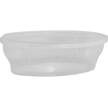 Jednorázové nádobí vanička oválná 300 ml, PP, s pojistkou - transparentní (10 ks/balení)
