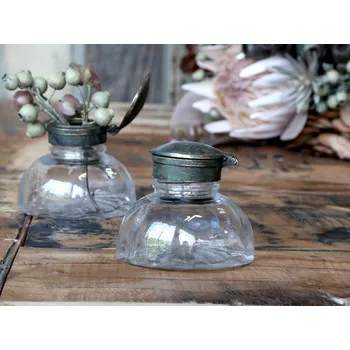 Váza Skleněná francouzská dekorační vázička Old French - Ø 8*6cm