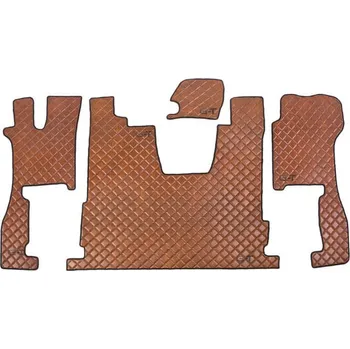 autokoberec Koberce kožené pro SCANIA R od 2016, odpruž. spolujezdec, tunel, AUTOMAT, hnědá barva