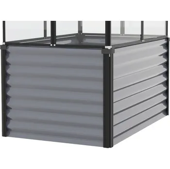 Zahrada Vyvýšený záhon Gaia Jumbo plechový 121,7 x 83,1 x 65 cm granit/černá