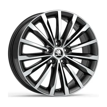 Disk Škoda Kodiaq I: 18" disk z lehké slitiny Trinity - černý / broušený